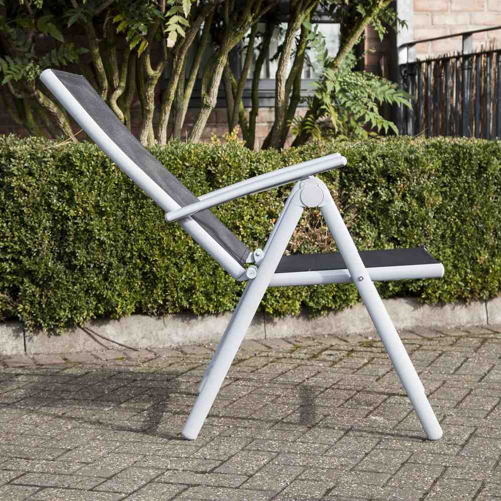 Adjustable Aluminium Folding Dining Chair in Black - Adjustable Aluminium Folding Dining Chair in Black